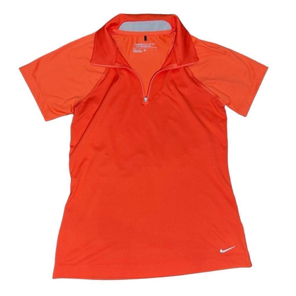Nike golf dri-fit polo shirt orange size small